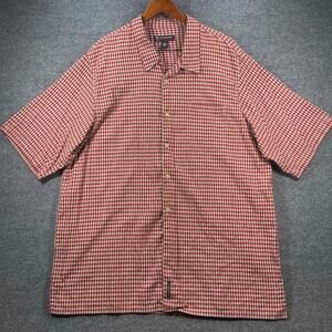 Polo Jeans Company Button Up Shirt Men's 4XT Red/White Gingham Plaid SS